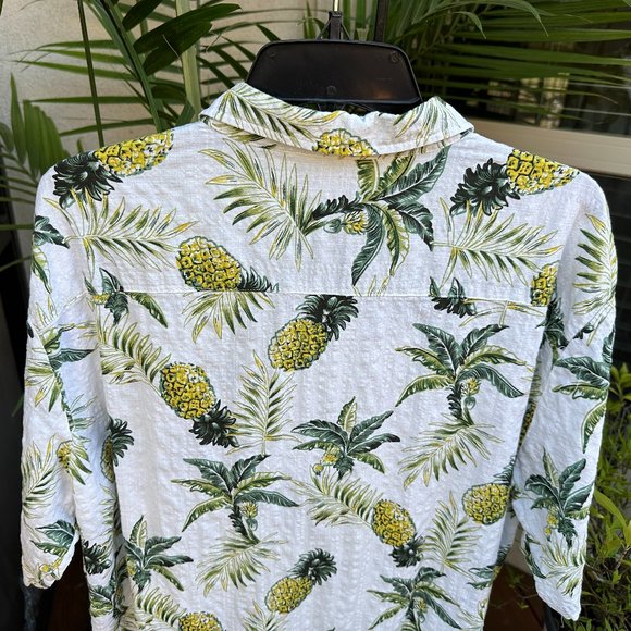 JOGAL Men's Pineapple Print Camp Shirt - XXL - Picture 2 of 7